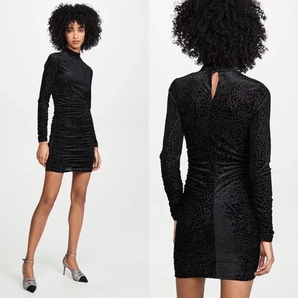 Likely Dresses & Skirts - NWT LIKELY Leopard Burnout Wylie Mini Dress in Black 🖤 size 4